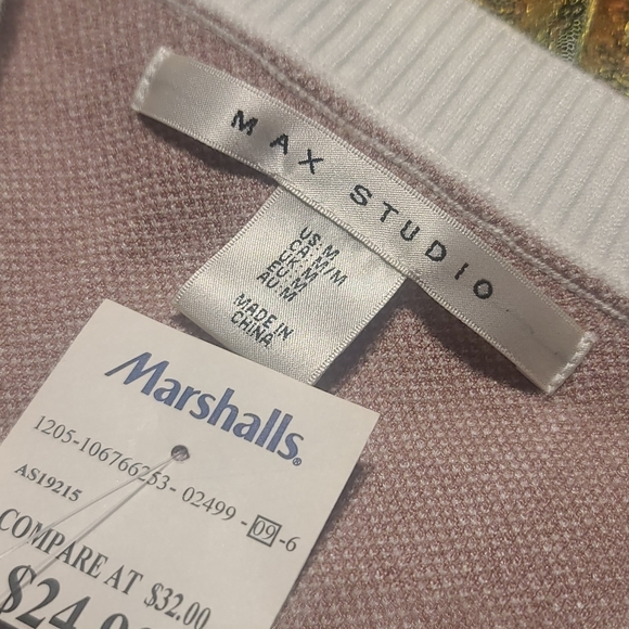 Max Studio long-sleeved cream colored Sweater Size Medium NWT - Picture 4 of 6